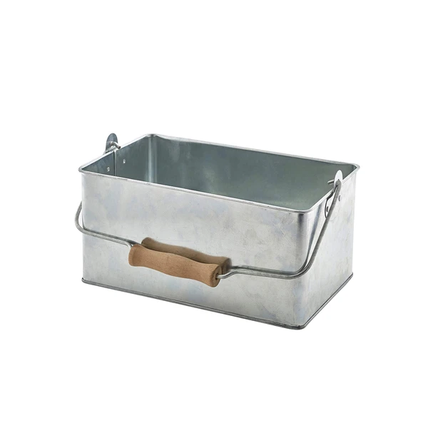 Galvanised Steel rektangulært bordstativ 24,5x15,5x12,5 cm GSTC2415 by Genware color Svart