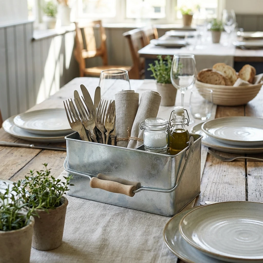 Galvanised Steel rektangulært bordstativ 24,5x15,5x12,5 cm GSTC2415 by Genware color Svart