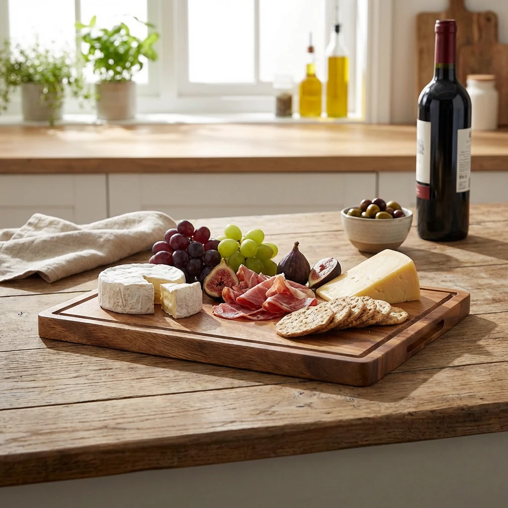 Genware Acacia Wood Serveringsbrett 34 x 22 x 2 cm WSB3422 by Genware color Svart