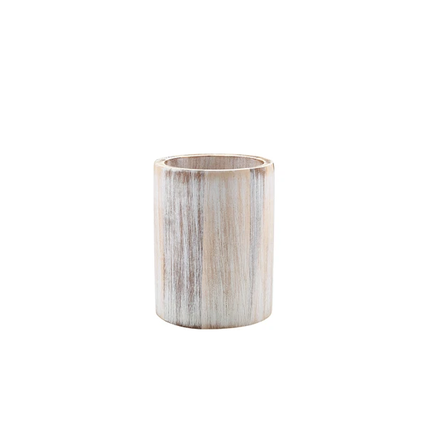 GenWare White Wash Sylindrisk bestikkholder i akasietre WCC10W by Genware color Svart