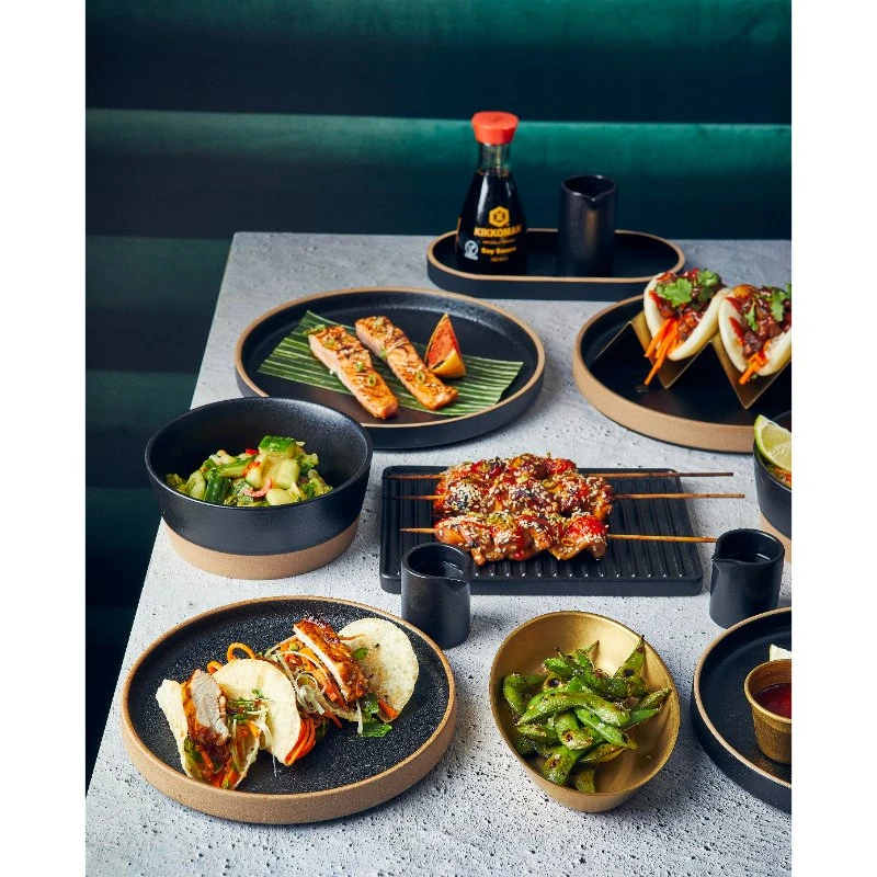 Forge Stoneware Griddle Tallerken 21,5 x 15 cm CT-GR21 by Genware color Svart