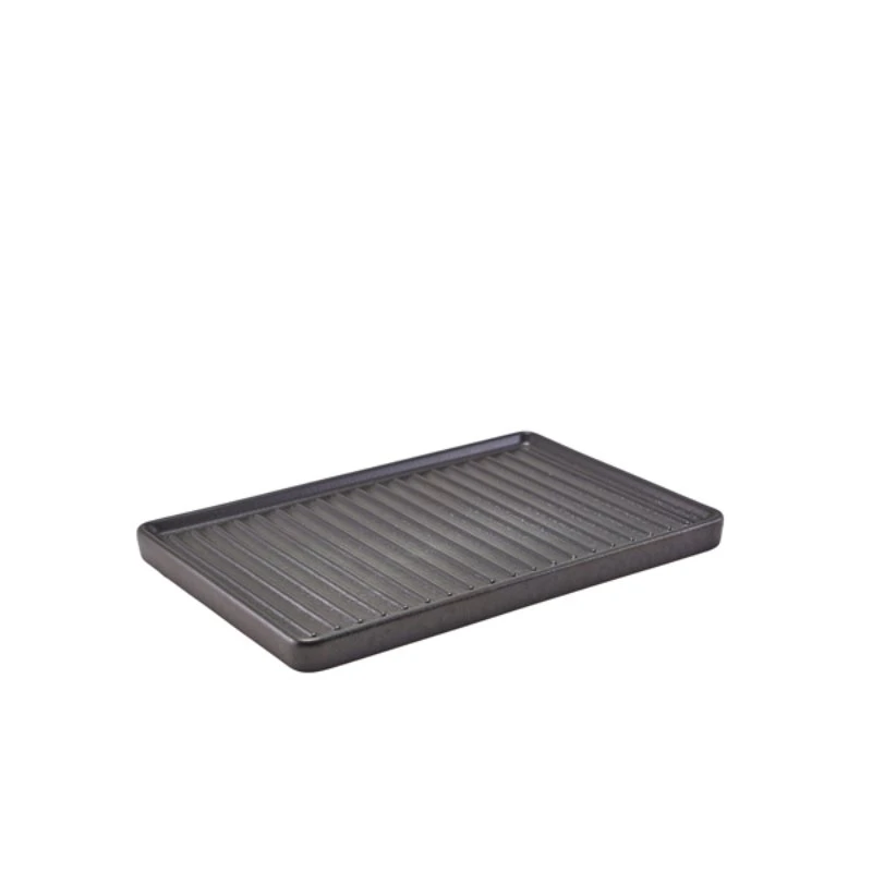 Forge Stoneware Griddle Tallerken 21,5 x 15 cm CT-GR21 by Genware color Svart