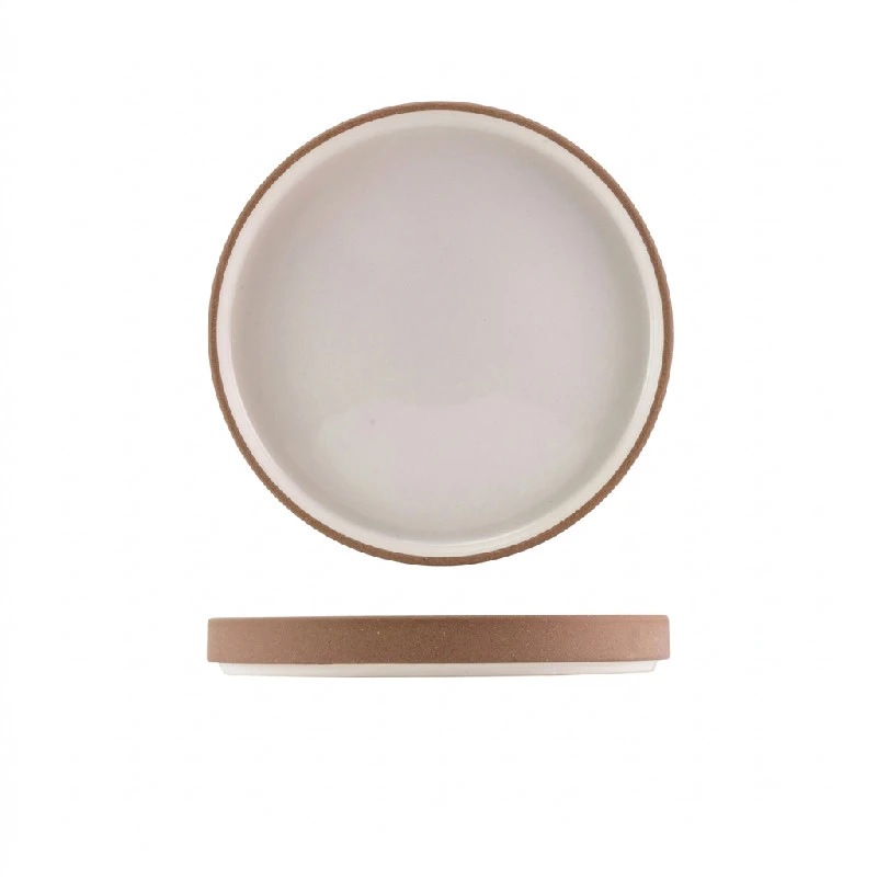 GenWare Kava White presentasjonstallerken i steintøy med rå kant 20 cm LPR-KW20 by Genware color Svart