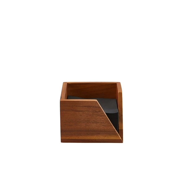 GenWare Acacia Wood serviettholder 14 x 10 cm WDSH14 by Genware color Svart