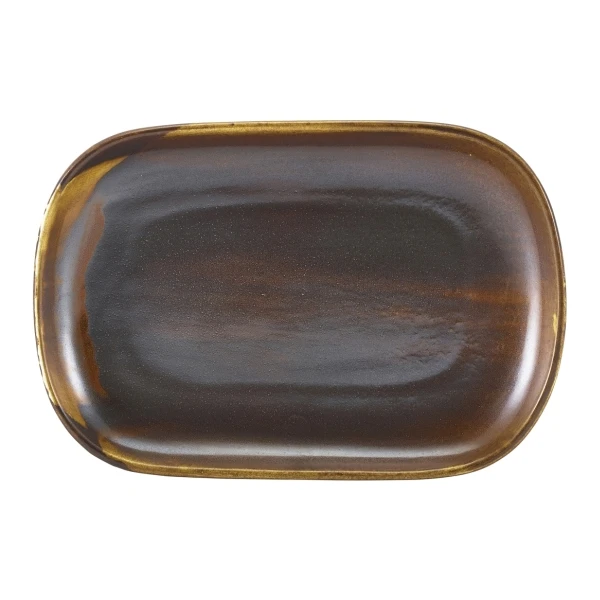 Terra Porcelain Rustic Kobber rektangulært fat 24 x 16,5 cm RP-PRC24 by Genware color Svart