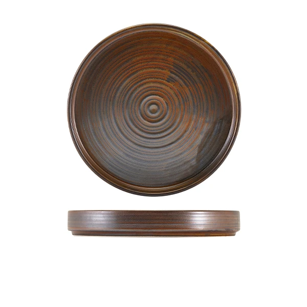 Terra Porcelain Rustic Kobber presentasjonsfat 20,5 cm PR-PRC21 by Genware color Svart
