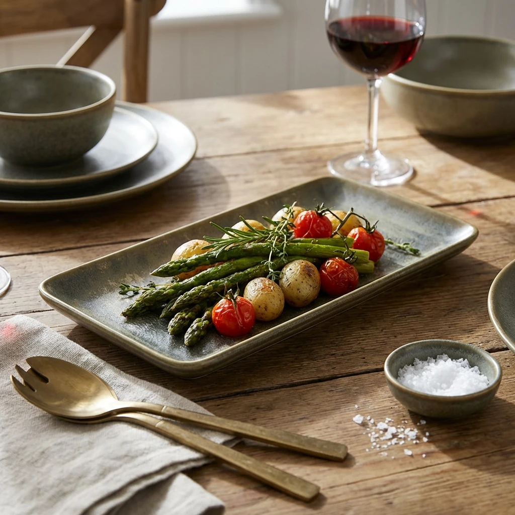 Terra Porcelain Matt Grå smalt rektangulært fat 31 x 14 cm NR-PMG30 by Genware color Svart