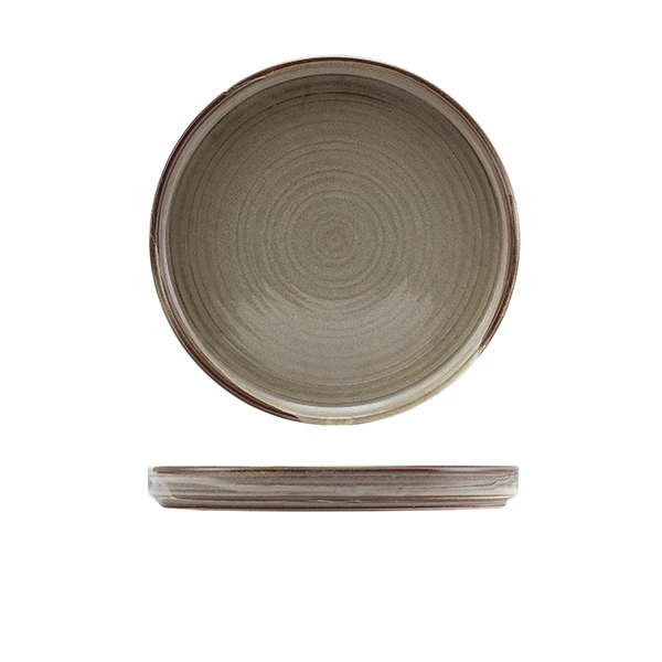 Terra Porcelain Grey Lavt presentasjonsfat 21 cm LP-PG21 by Genware color Svart