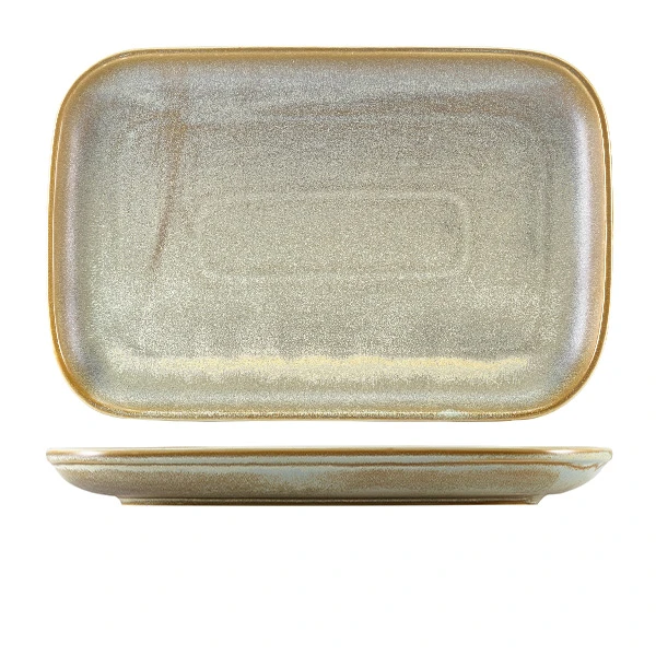 Terra Porcelain Matt Grå rektangulær tallerken 34,5 x 23,5 cm RP-PMG34 by Genware color Svart