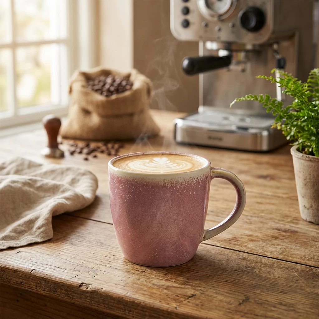 Terra Porcelain Rose Krus 30 cl / 10,5 oz MUG-PRS32 by Genware color Svart