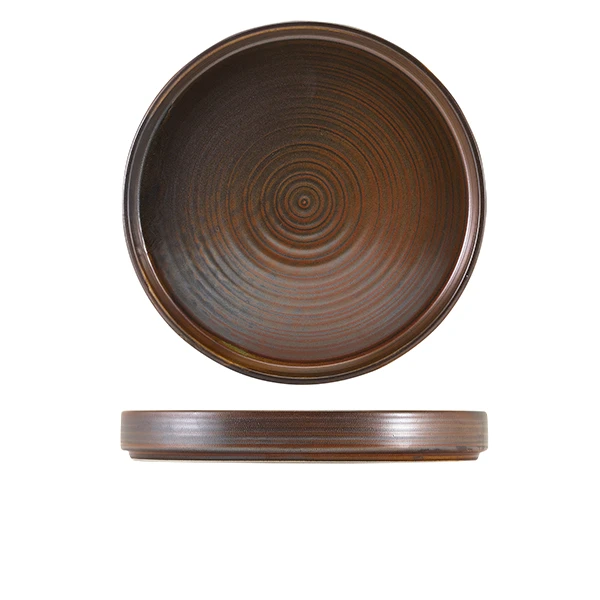 Terra Porcelain Rustikk Kobber presentasjonsfat 26 cm PR-PRC26 by Genware color Svart