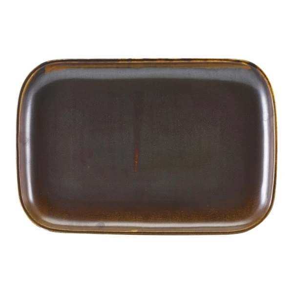 Terra Porcelain Rustic Kobber rektangulær tallerken 34,5 x 23,5 cm RP-PRC34 by Genware color Svart