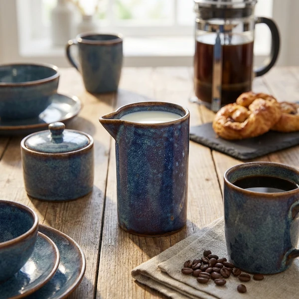 Terra Porcelain Aqua Blå mugge med rette sider 18 cl / 6,3 oz SJ-PBL18 by Genware color Svart