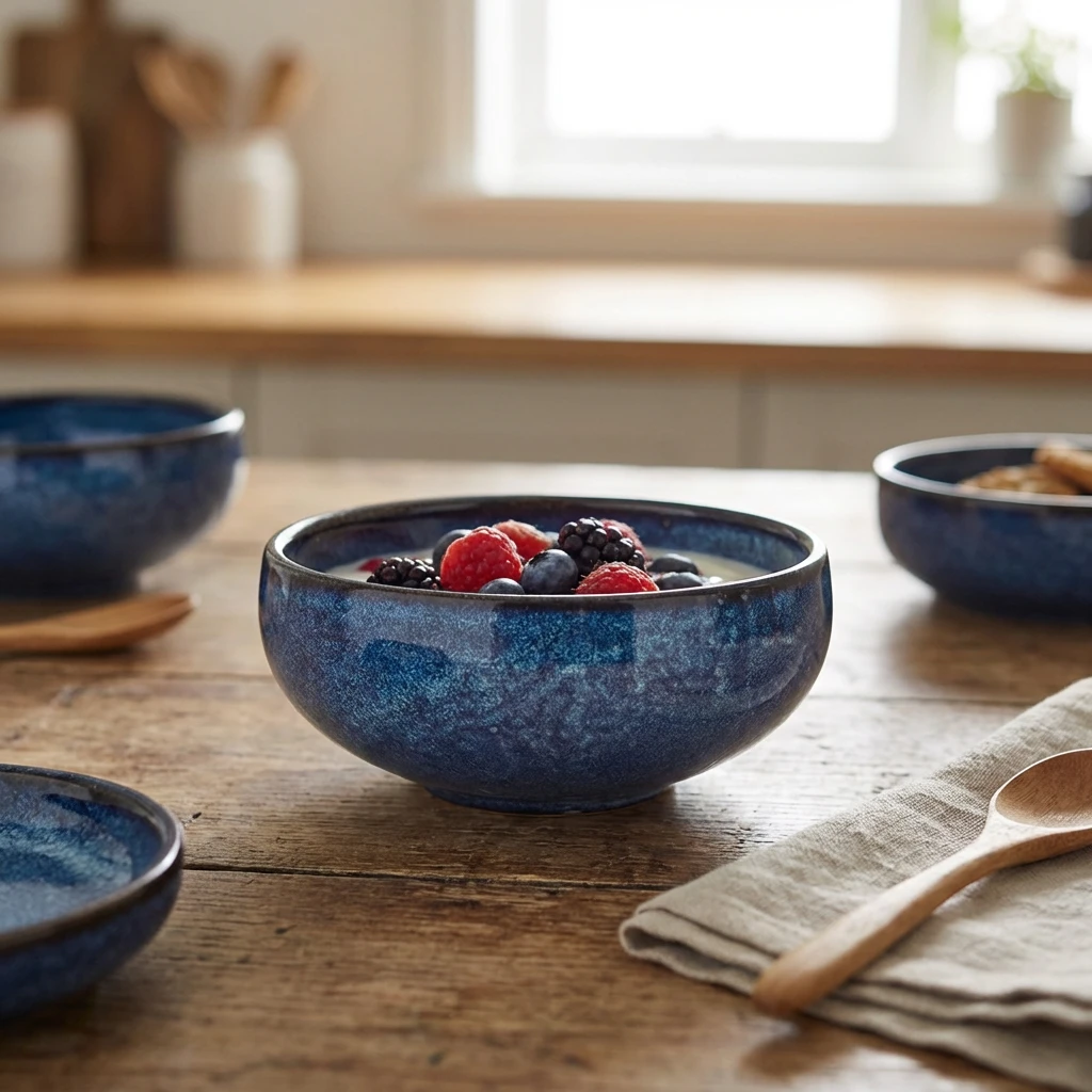 Terra Porcelain Aqua Blå Mageskål 14,5 cm BB-PBL14 by Genware color Svart