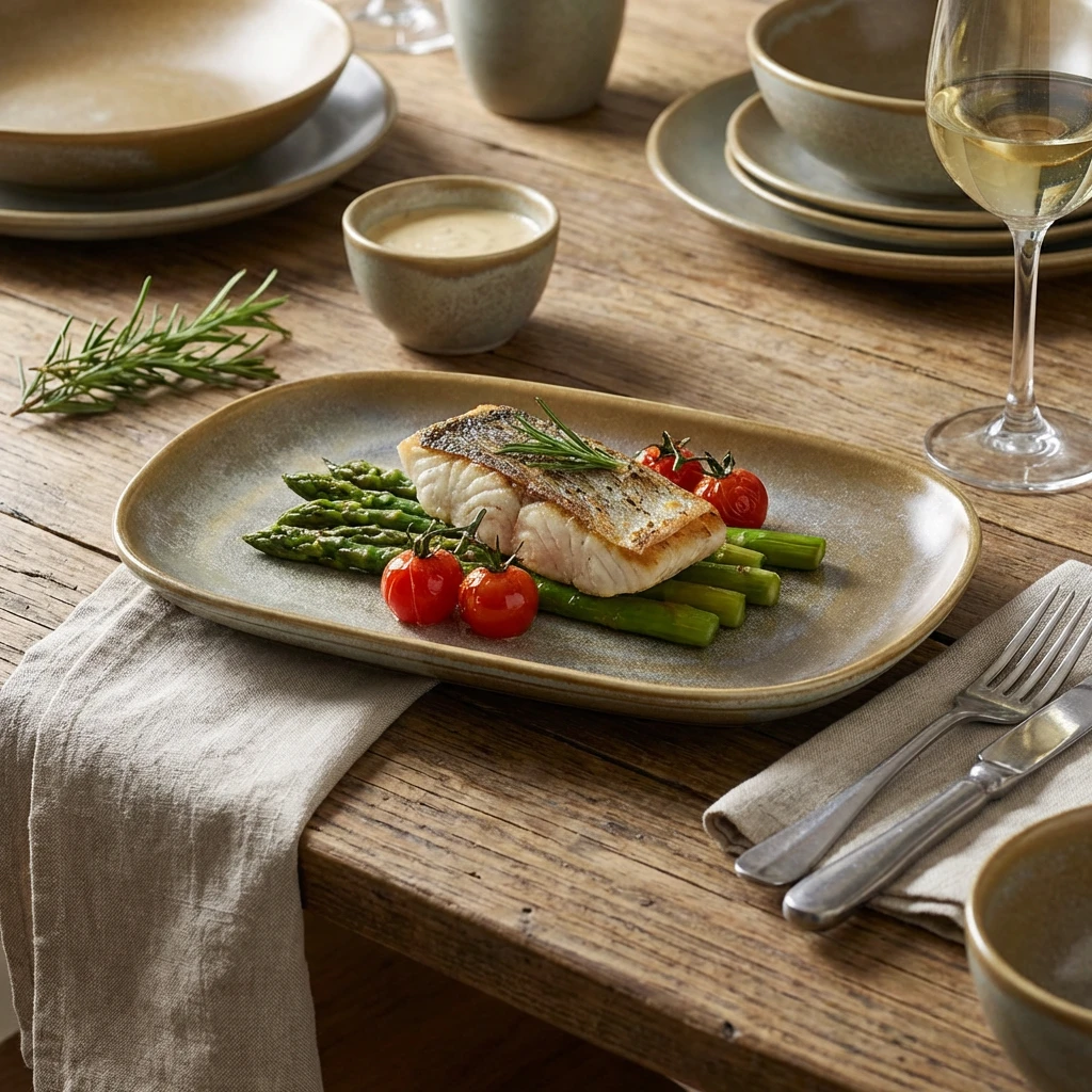Terra Porcelain Matt Grå rektangulær tallerken 24 x 16,5 cm RP-PMG24 by Genware color Svart