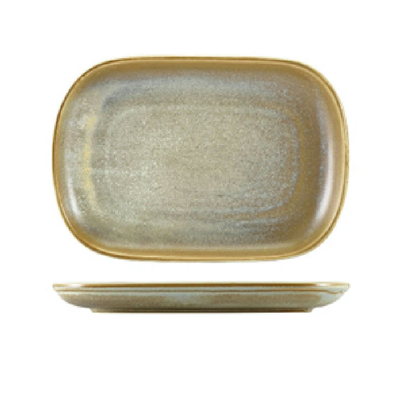 Terra Porcelain Matt Grå rektangulær tallerken 24 x 16,5 cm RP-PMG24 by Genware color Svart