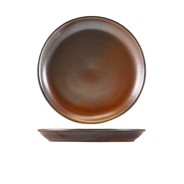 Terra Porcelain Rustic Kobber coupe-tallerken 24 cm CP-PRC24 by Genware color Svart