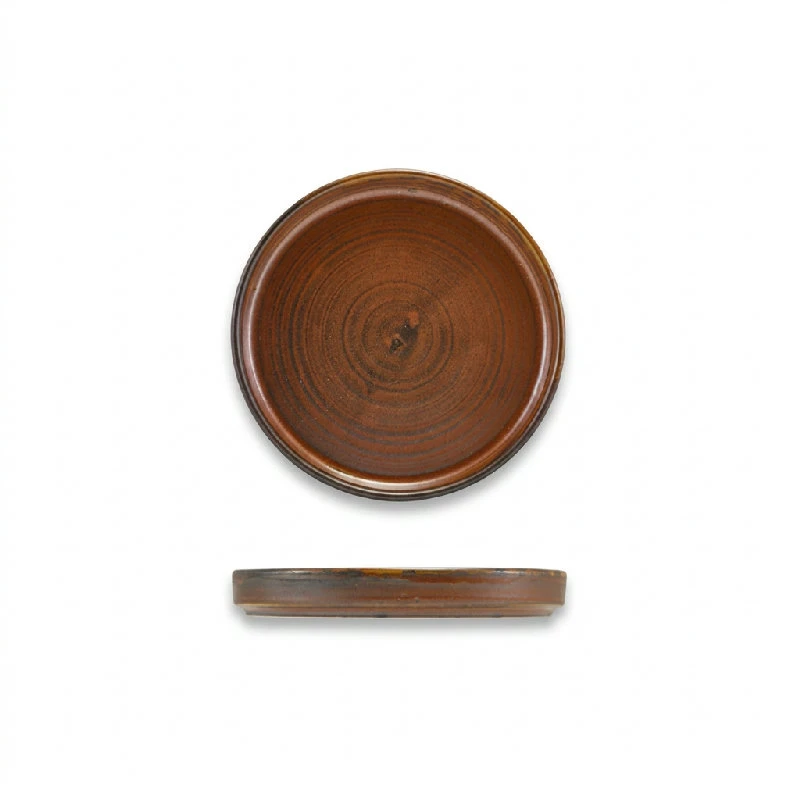 Terra Porcelain Rustic Kobber lav presentasjonsplate 14 cm LP-PRC14 by Genware color Svart