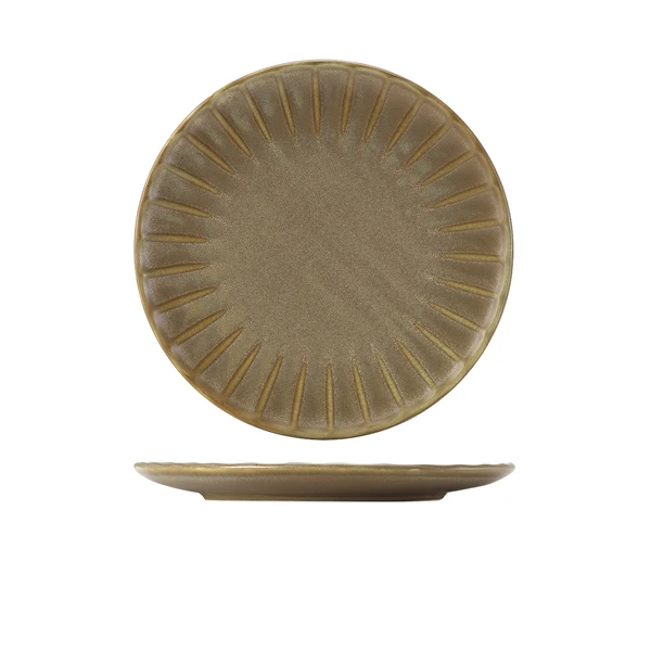Terra Porcelain Matt Grå bølget coupe-tallerken 26 cm CP-SMG26 by Genware color Svart