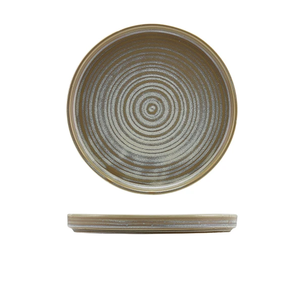 Terra Porcelain Matt Grå lav presentasjonstallerken 21 cm LP-PMG21 by Genware color Svart