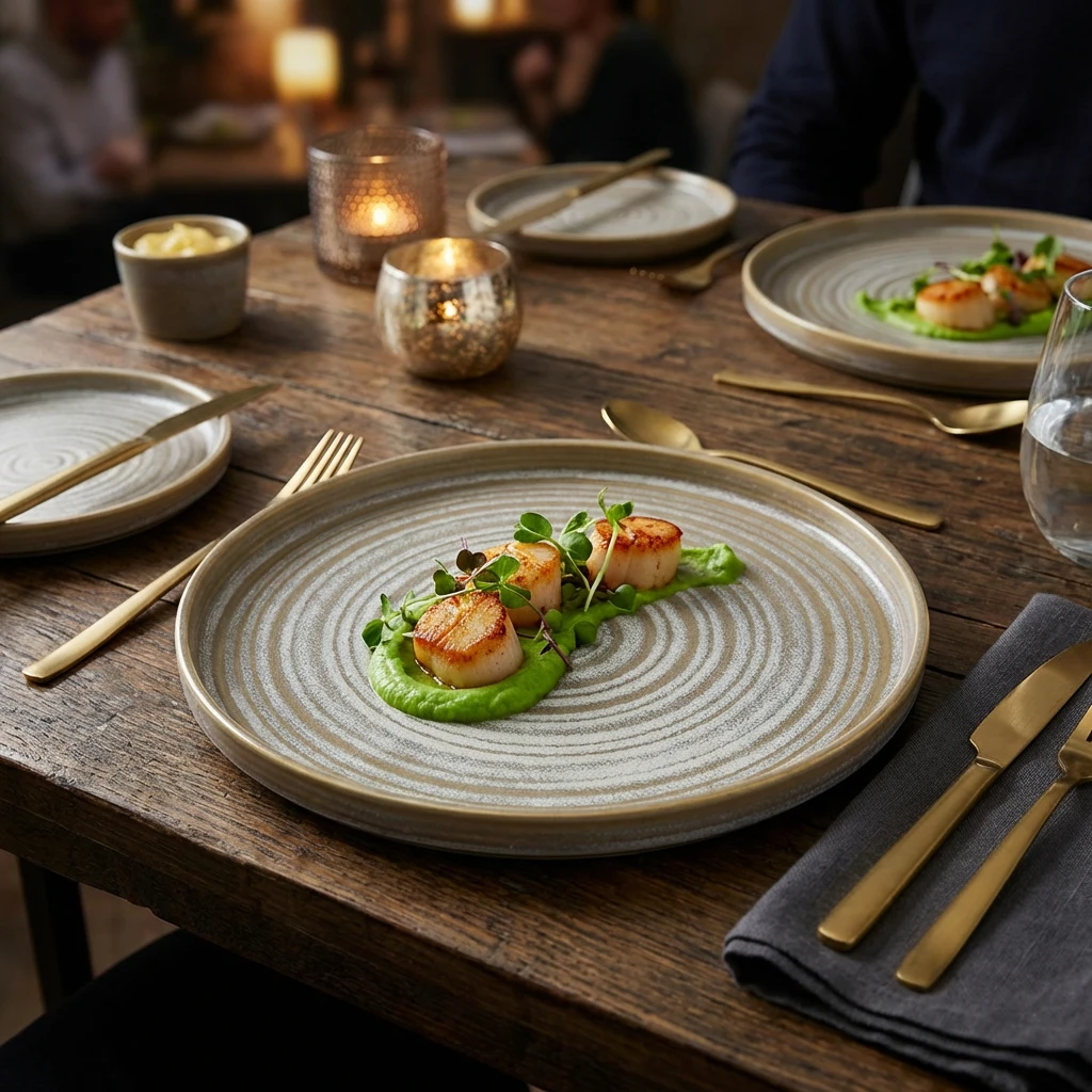 Terra Porcelain Matt Grå lav presentasjonstallerken 21 cm LP-PMG21 by Genware color Svart