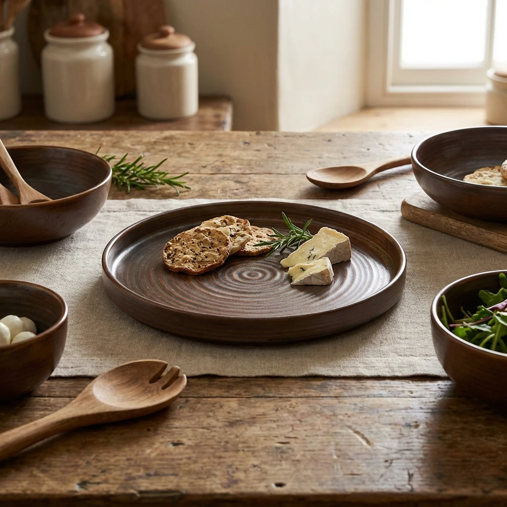 Terra Porcelain Rustic Kobber Presentasjonsfat 18 cm PR-PRC18 by Genware color Svart