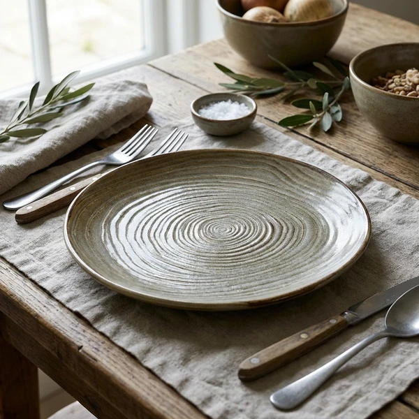 Terra Porcelain Grey organisk tallerken 25 cm CP-PGG25 by Genware color Svart