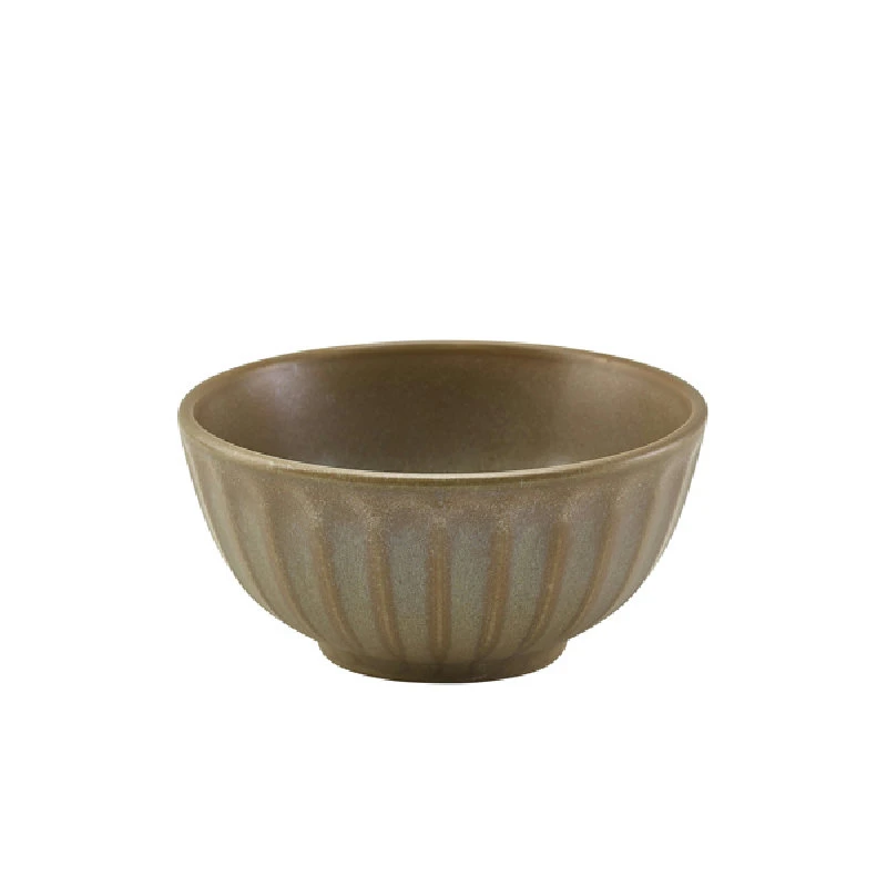 Terra Porcelain Matt Grå rund skål med bølget kant 13,8 cm BW-SMG13 by Genware color Svart