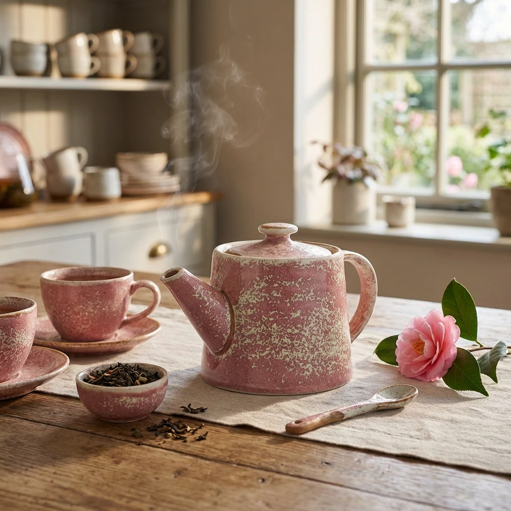 Terra Porcelain Rose Tekanne 50 cl/17,6 oz TP-PRS50 by Genware color Svart