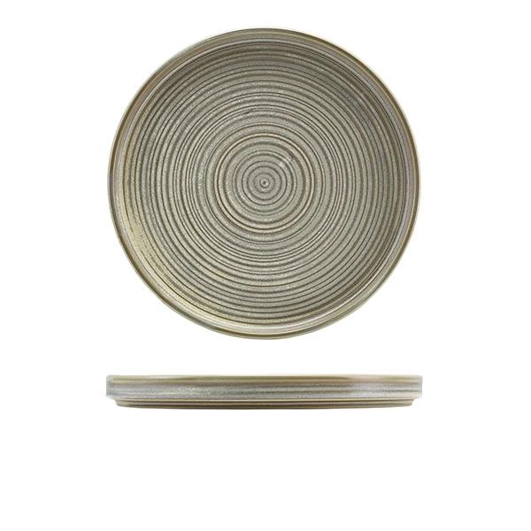 Terra Porcelain Matt Grå lav presentasjonstallerken 25 cm LP-PMG25 by Genware color Svart