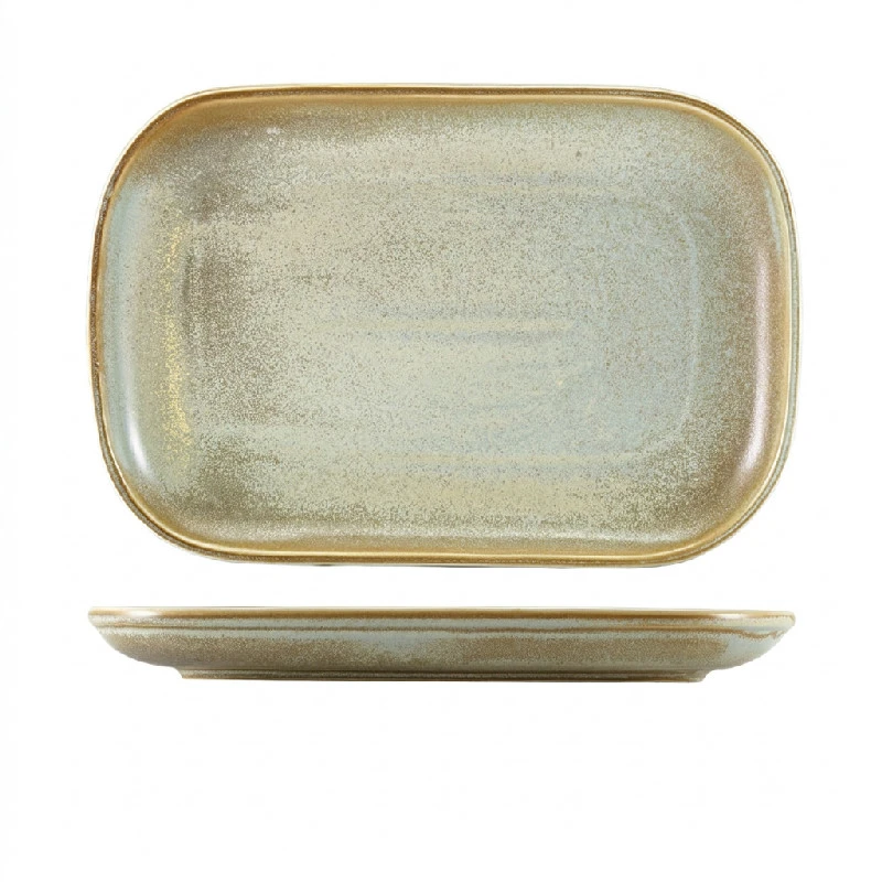 Terra Porcelain Matt Grå rektangulær tallerken 29 x 19,5 cm RP-PMG29 by Genware color Svart
