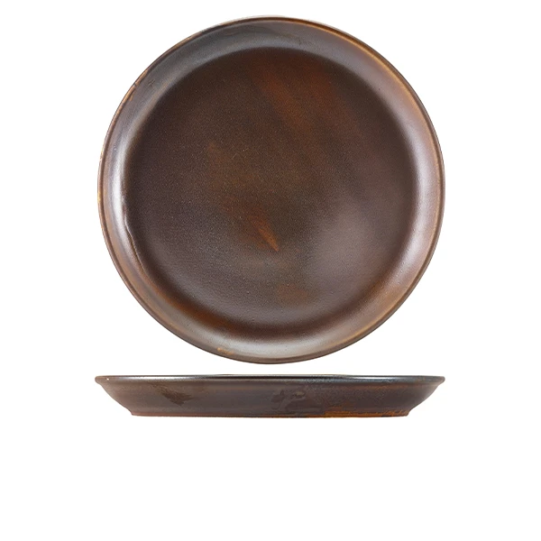Terra Porcelain Rustic Kobber Coupé Tallerken 30,5 cm CP-PRC30 by Genware color Svart