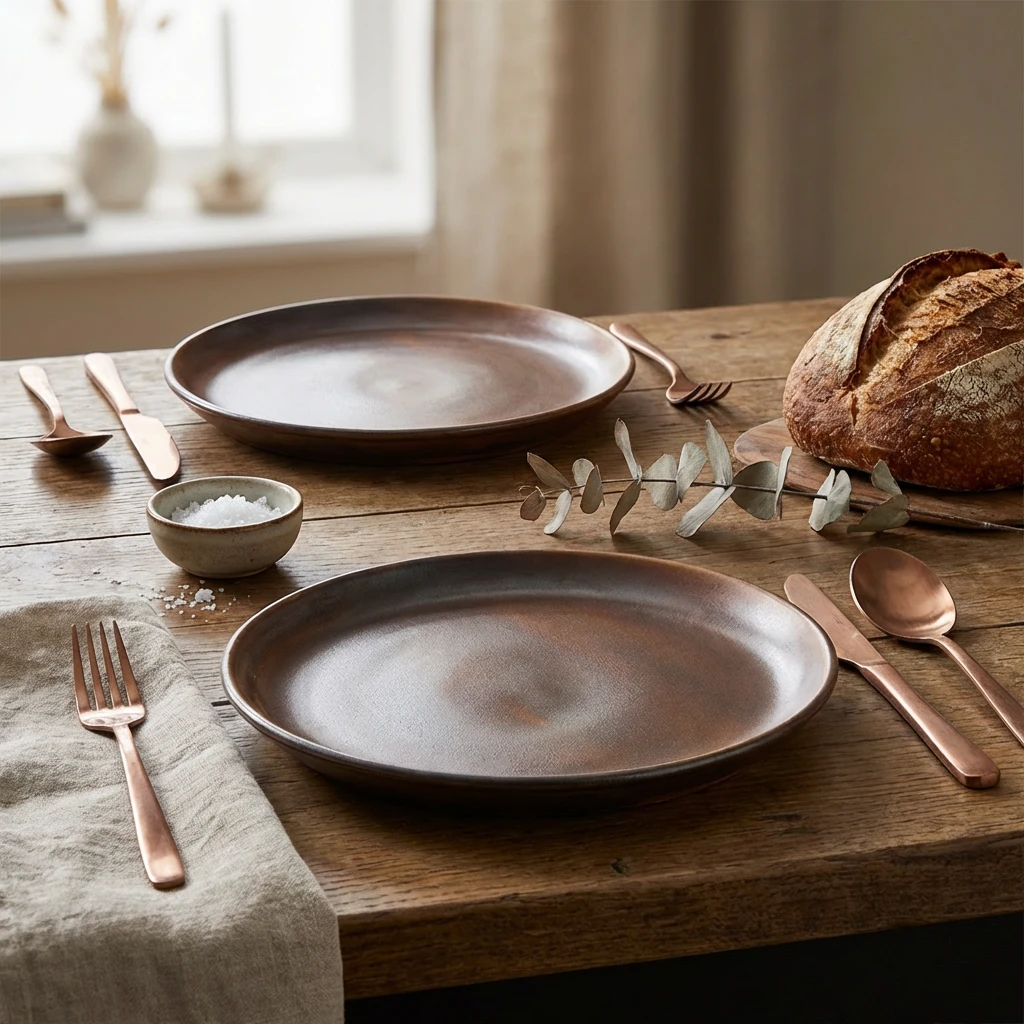 Terra Porcelain Rustic Kobber Coupé Tallerken 30,5 cm CP-PRC30 by Genware color Svart