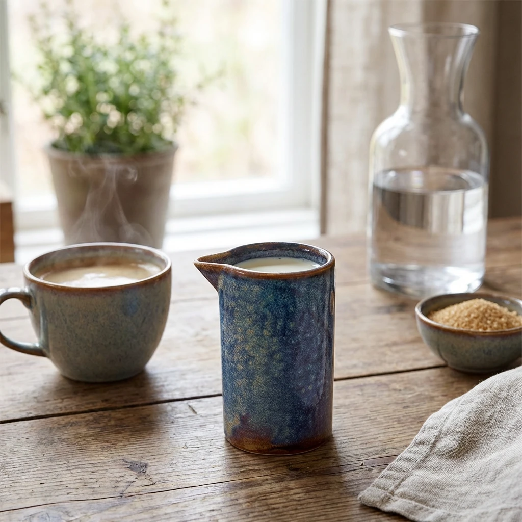 Terra Porcelain Aqua Blå mugge med rette sider 10 cl / 3,5 oz SJ-PBL10 by Genware color Svart