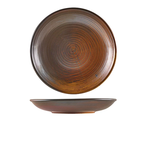 Terra Porcelain Rustic Kobber Deep Coupe Tallerken 25cm DC-PRC25 by Genware color Svart