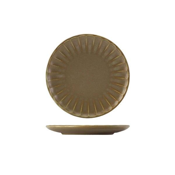 Terra Porcelain Matt Grå tallerken med bølgekant 20,3 cm CP-SMG20 by Genware color Svart