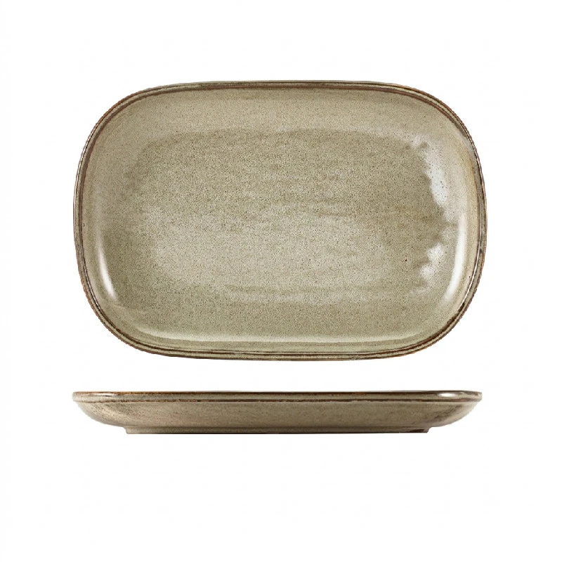 Terra Porcelain Grey Rektangulær tallerken 24 x 16,5 cm RP-PG24 by Genware color Svart