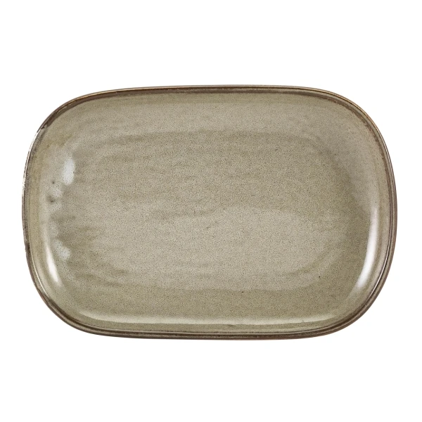 Terra Porcelain Grey Rektangulær tallerken 24 x 16,5 cm RP-PG24 by Genware color Svart