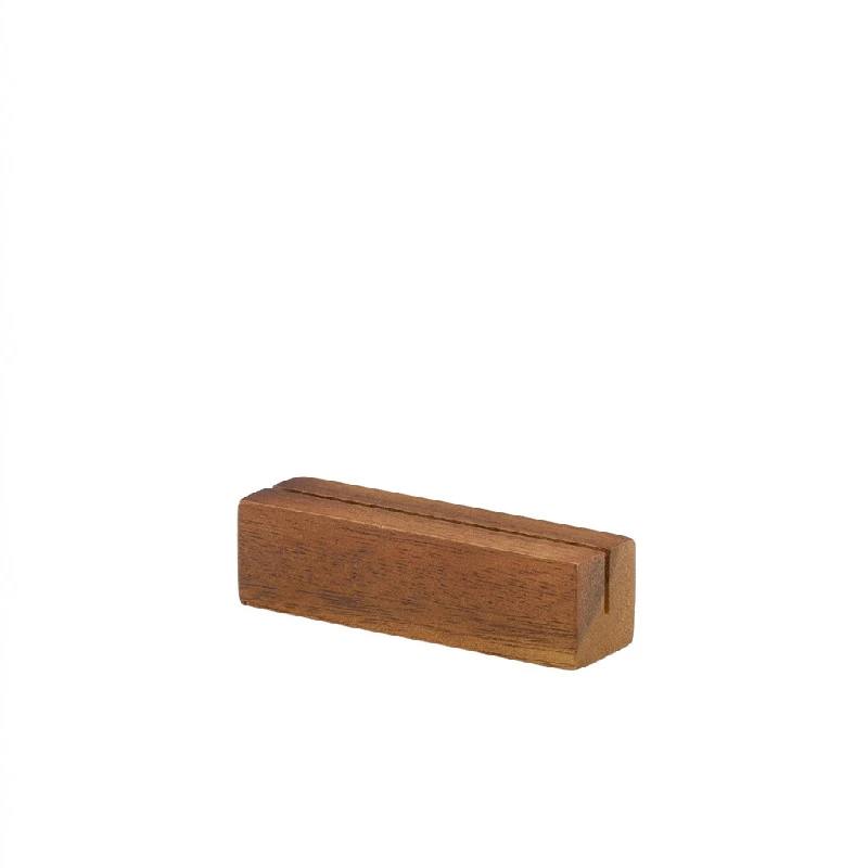 Acacia Wood skiltholder 9 x 3 x 3 cm WSH9 by Genware color Svart
