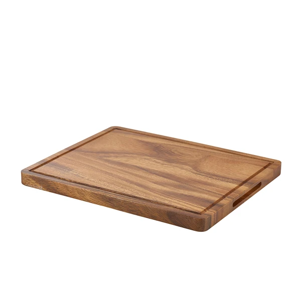 Genware Acacia Wood Serveringsbrett 28 x 20 x 2 cm WSB2820 by Genware color Svart