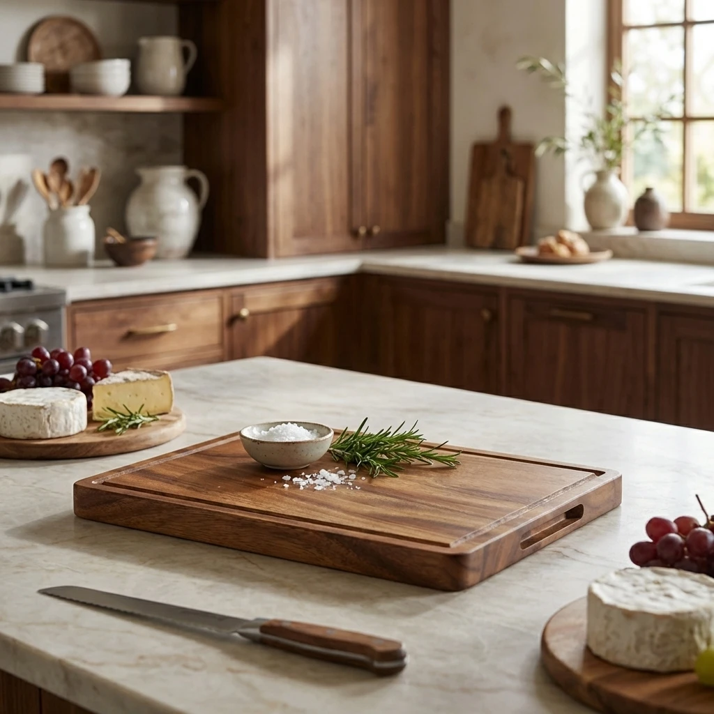 Genware Acacia Wood Serveringsbrett 28 x 20 x 2 cm WSB2820 by Genware color Svart