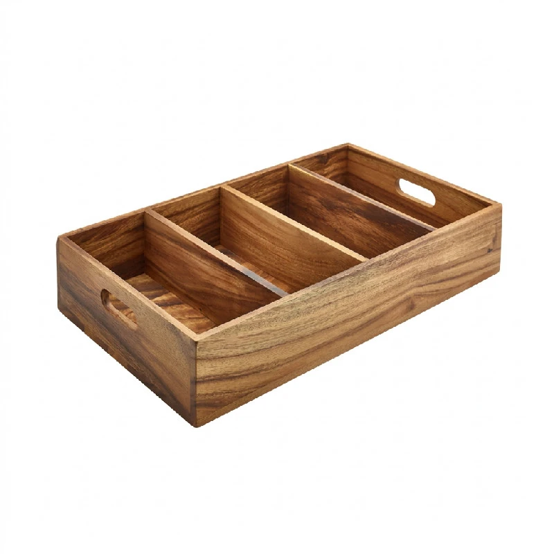 Genware Bestikkinnsats i Akasietre med 4 rom GN 1/1 WDCT-4 by Genware color Svart