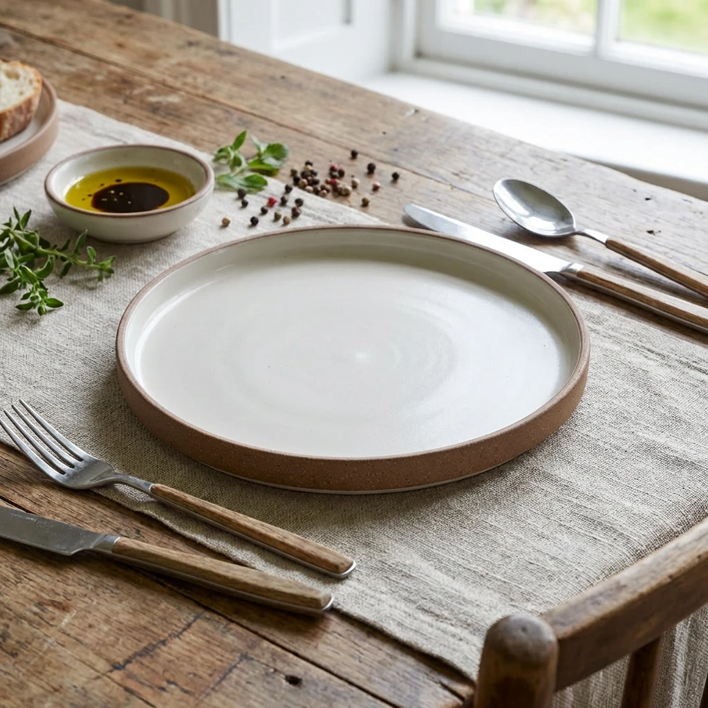 GenWare Kava White presentasjonstallerken i steintøy 25 cm LPR-KW25 by Genware color Svart