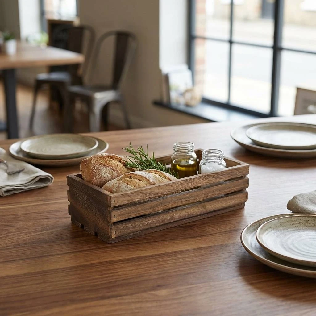 Genware Dark Rustic Trekasse 25 x 12 x 7,5 cm TR216 by Genware color Svart