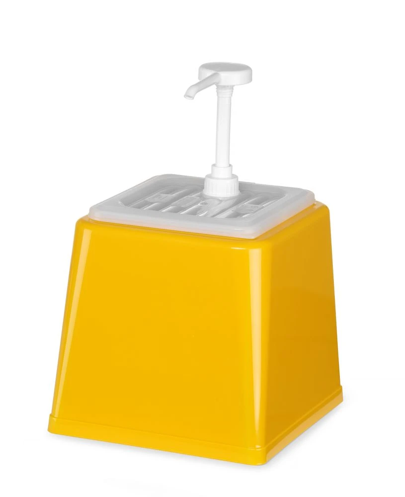 Hendi Sausedispenser med Pumpe Gul Plast 2L 203538 by Hendi color Svart