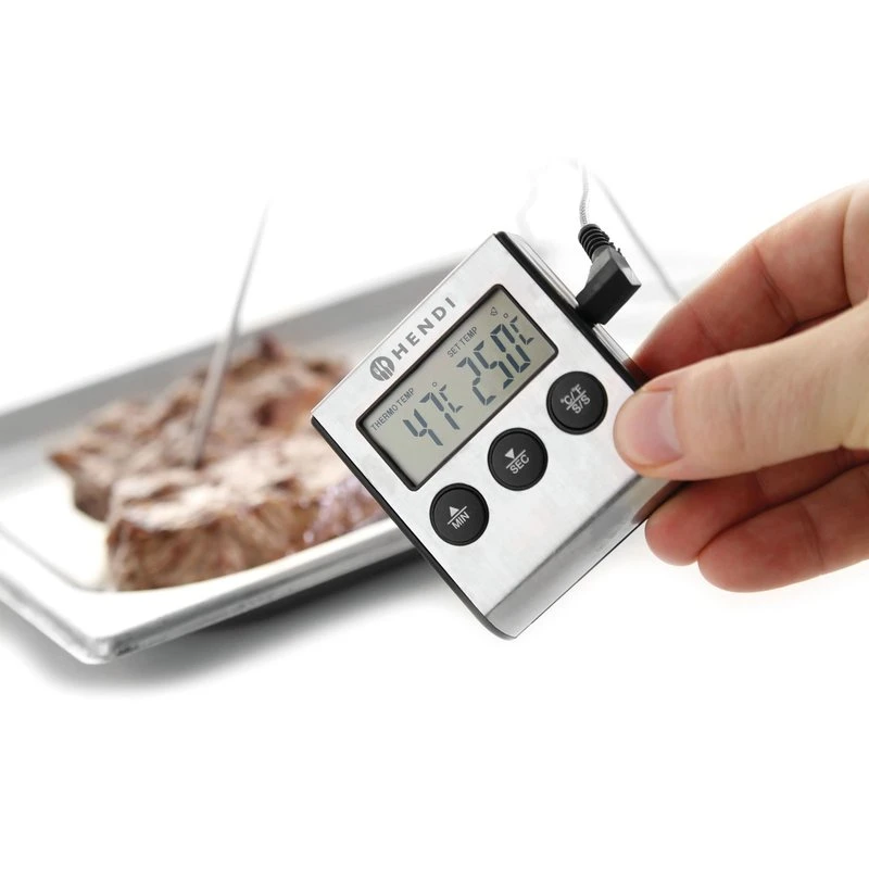 Hendi Steketermometer med timer Rustfritt stål 271346 by Hendi color Svart