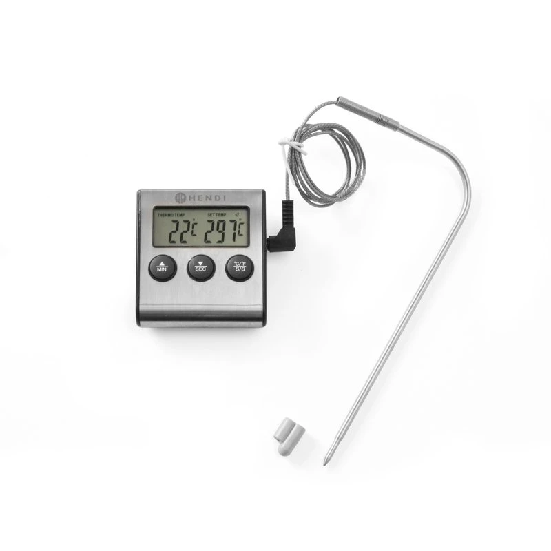 Hendi Steketermometer med timer Rustfritt stål 271346 by Hendi color Svart