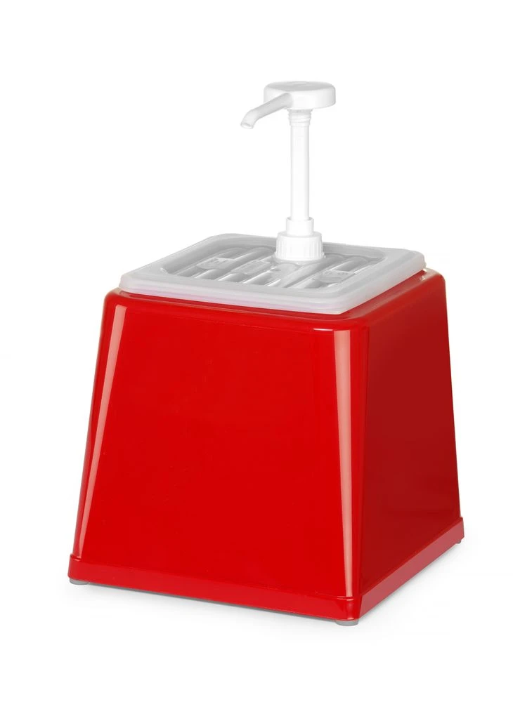 Hendi Sausdispenser med pumpe Rød Plast 203521 by Hendi color Svart