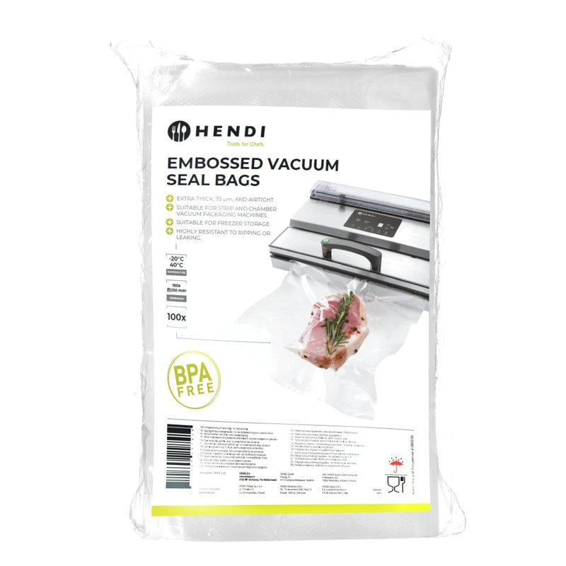 Hendi vakuumposer med riller 20x30 cm 100 stk 297438 by Hendi color Svart