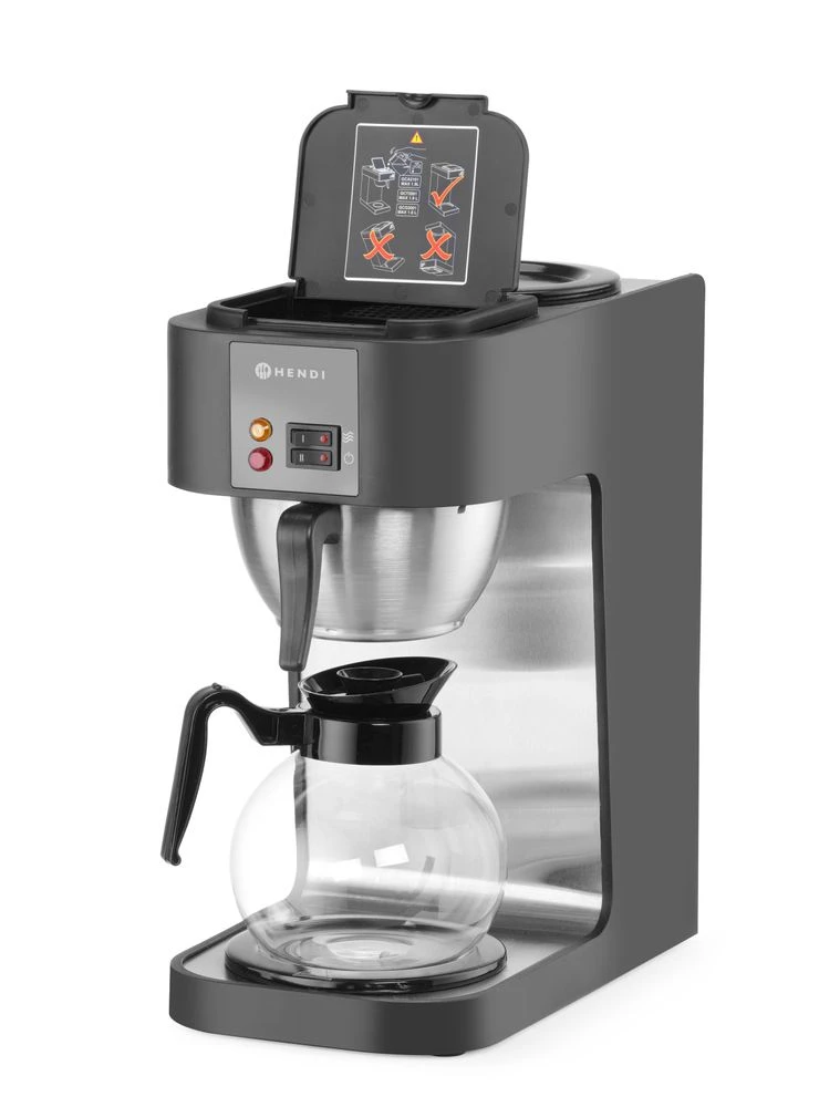 Hendi Kaffemaskin til Filterkaffe med 2 Varmeplater 208533 by Hendi color Svart